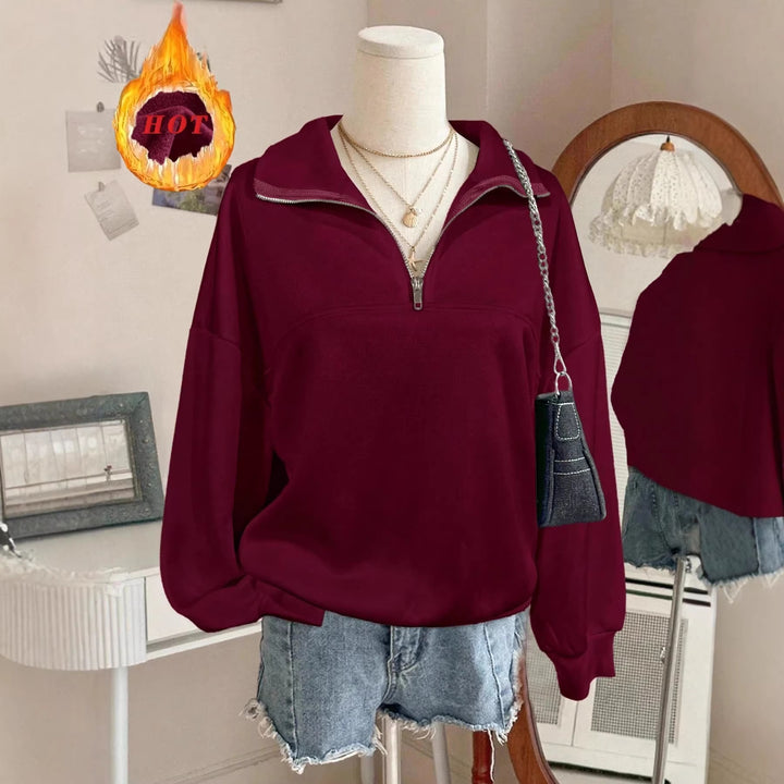 Damen Sweatshirt mit hohem Kragen Drune