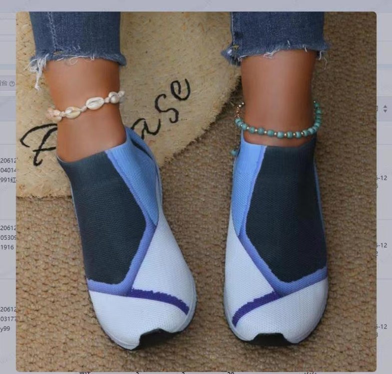 Damen Leichte Strick-Slipper-Sneaker ohne Schnürung mit atmungsaktivem Mesh und gedämpfter Plateausohle Drune