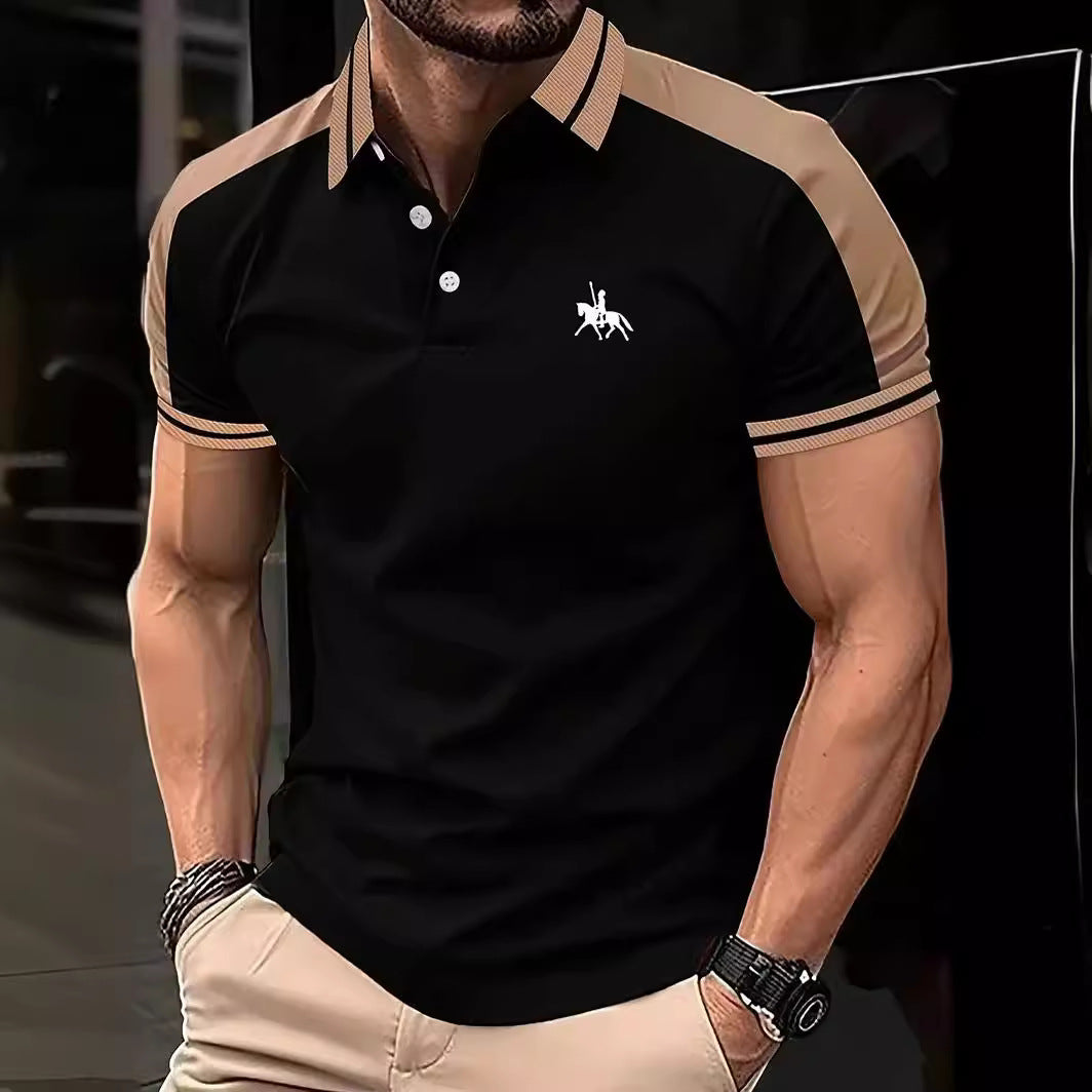 Herren Stilvolles Kontrastkragen Performance Polo Drune