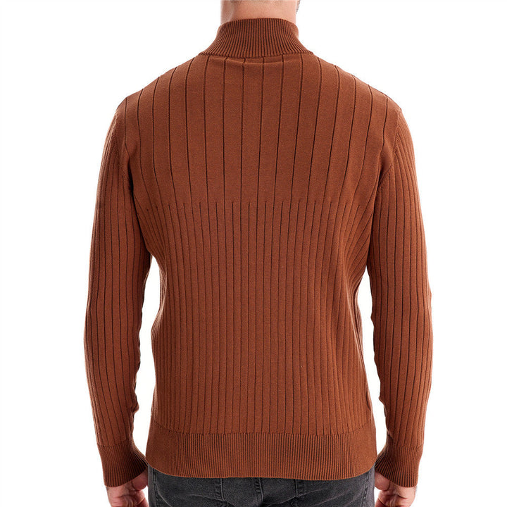 Herren Pullover mit halbem Reißverschluss und Rippstruktur Drune