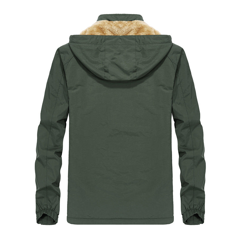 Herren Winddichte Softshell-Kapuzenjacke mit thermischer Teddyfutter-Innenlage Drune