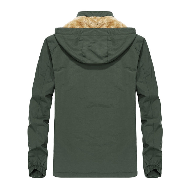 Herren Winddichte Softshell-Kapuzenjacke mit thermischer Teddyfutter-Innenlage Drune