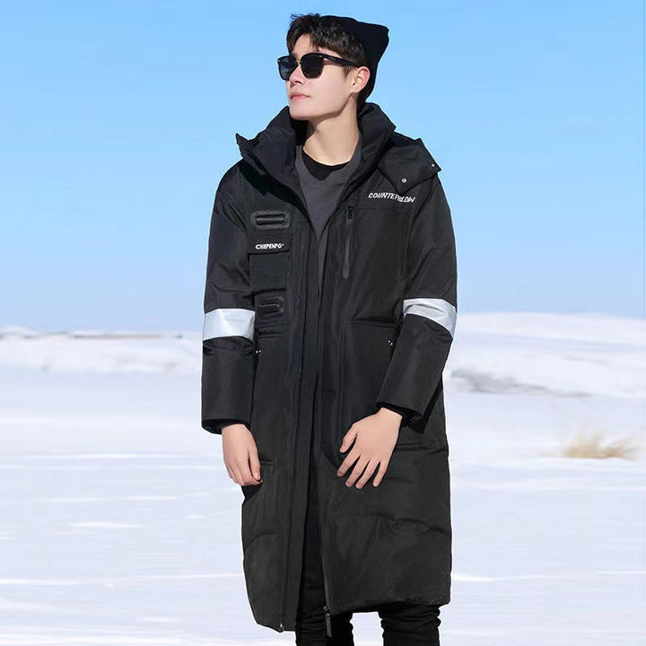 Herren Wärmender wasserdichter Winterparka mit Kapuze und reflektierenden Details Drune
