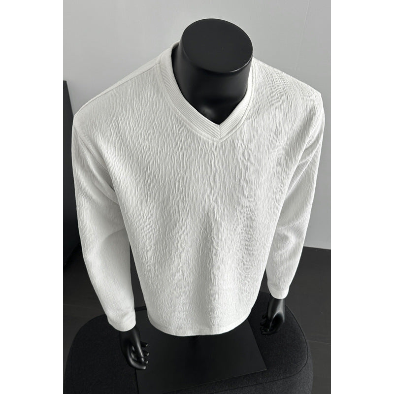 Damen Lässiger Strickpullover mit V-Ausschnitt Drune