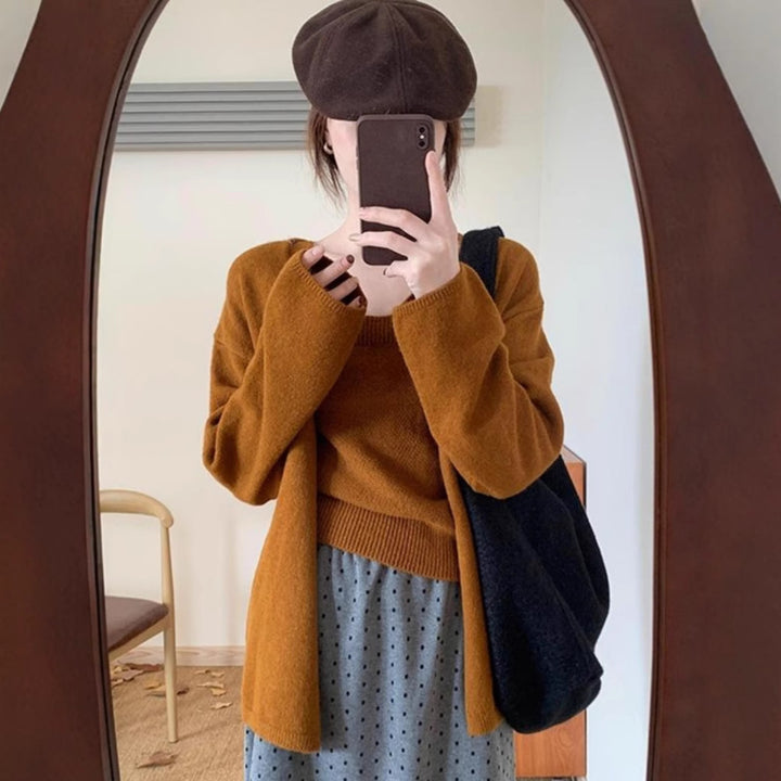 Damen Offene Strickjacke mit lässigem Schnitt und tiefem V-Ausschnitt Drune