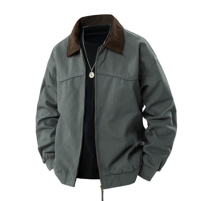 Herren Casual Jacke mit umschlagbarem Kragen Drune