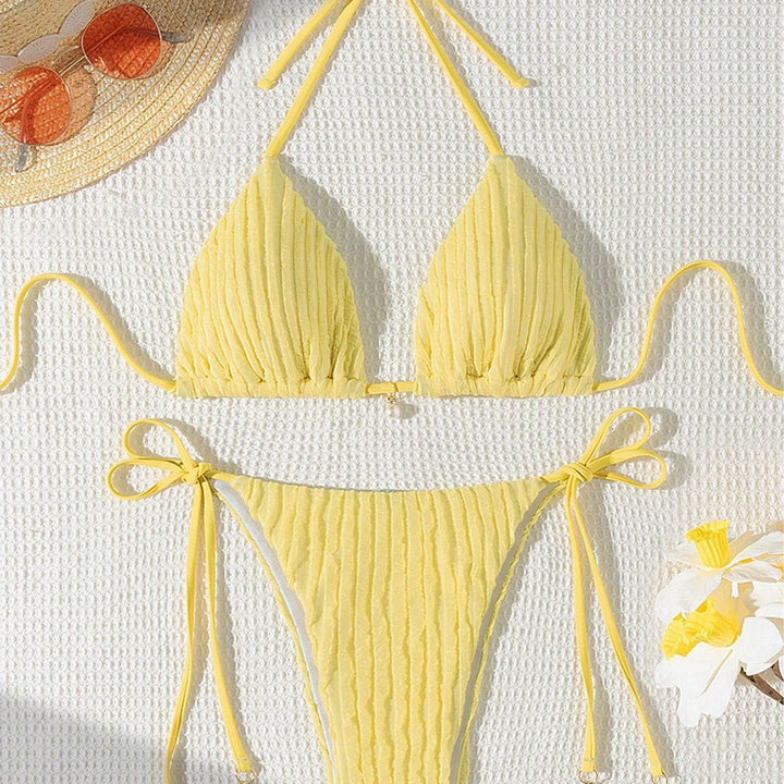 Damen Triangle-Bikini mit strukturiertem Design und verstellbaren Trägern Drune