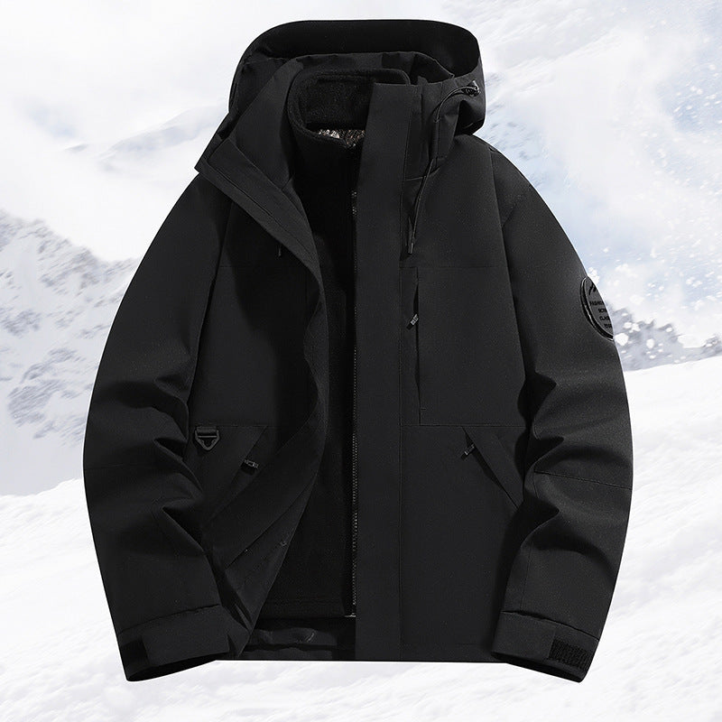 Herren mehrlagige Schneesportjacke mit atmungsaktiver Membran und verstellbarer Kapuze Drune