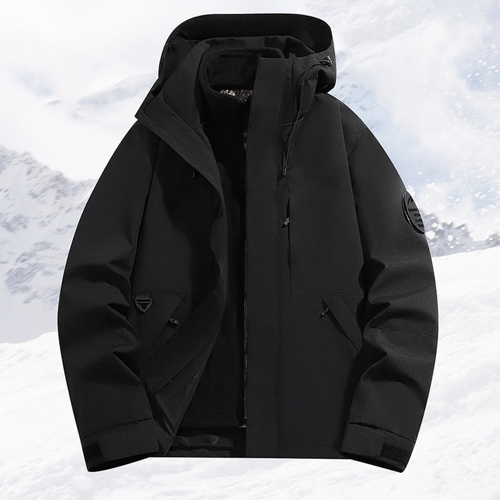 Herren mehrlagige Schneesportjacke mit atmungsaktiver Membran und verstellbarer Kapuze Drune