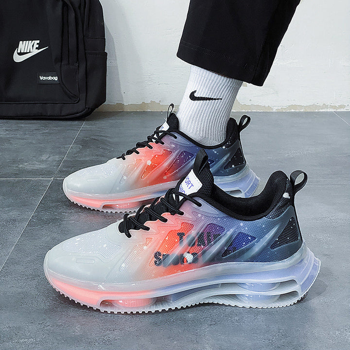Unisex futuristische luftgepolsterte Sneaker mit transparentem TPU‑Obermaterial und sichtbarer Hohlkern‑Plateausohle Drune