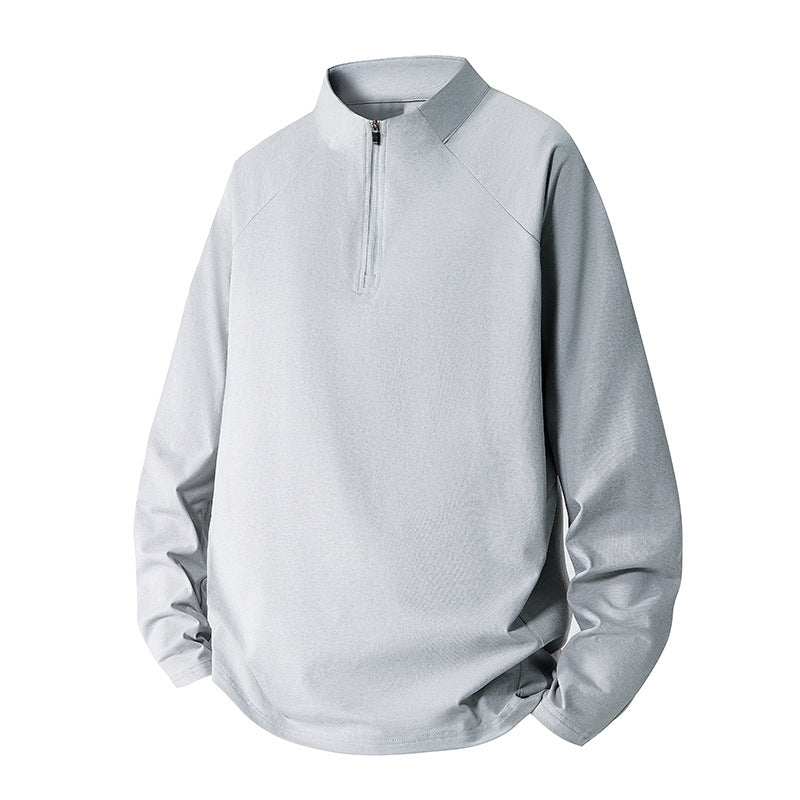 Herren Minimalistisches Halbzip-Sweatshirt mit technischem Jersey und verlängertem Saum Drune
