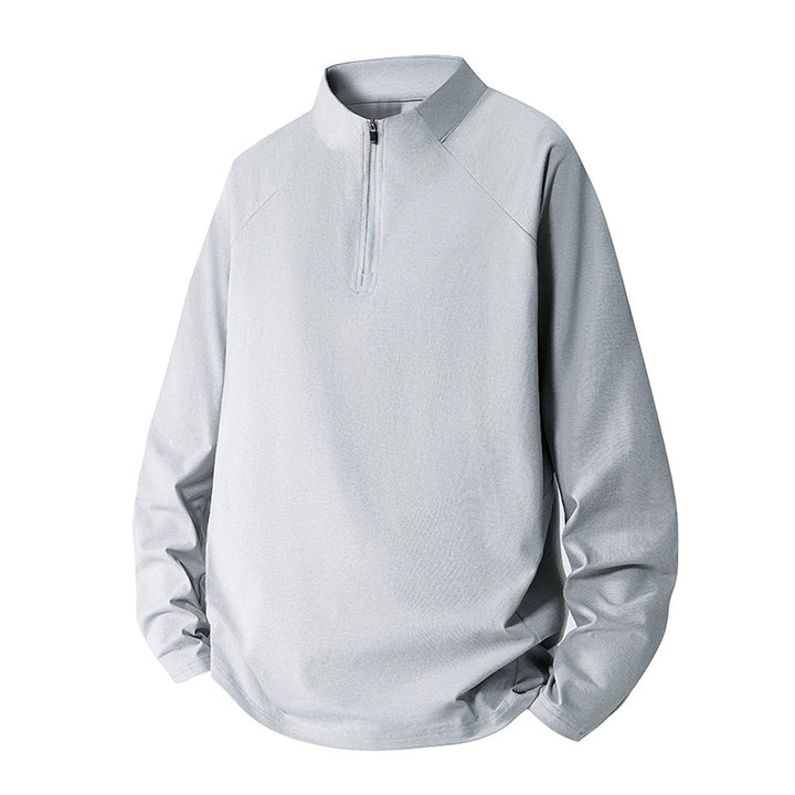Herren Minimalistisches Halbzip-Sweatshirt mit technischem Jersey und verlängertem Saum Drune