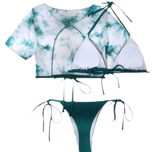 Damen Bikini-Set mit modischem Crop-Top und hochgeschnittenem Slip Drune