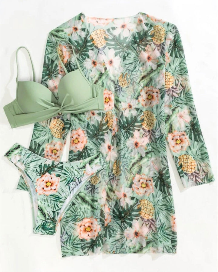 Damen Strandcover-Up mit floralem Muster Drune