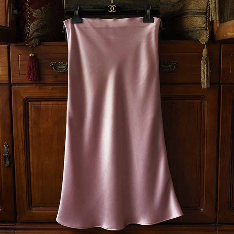 Damen Eleganter Satin-Midirock Drune