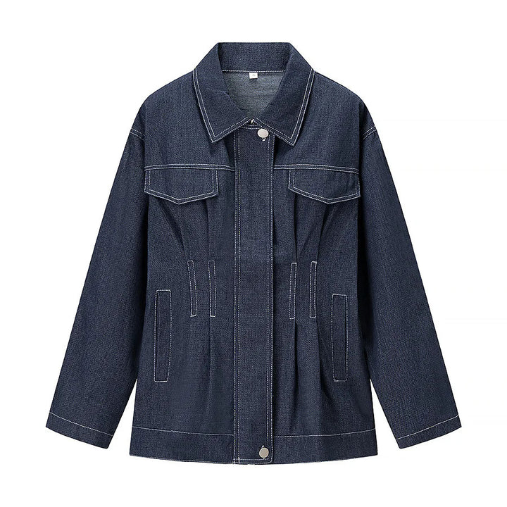 Damen nan Utility-Jeansjacke mit taillierten Abnähern, verdeckter Druckknopfleiste und aufgesetzten Brustklappen Drune