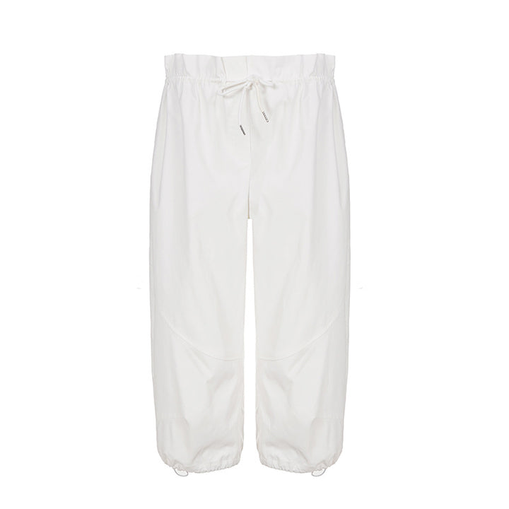 Damen lässige Freizeithose mit elastischem Taillenbund und Kordelzug Drune
