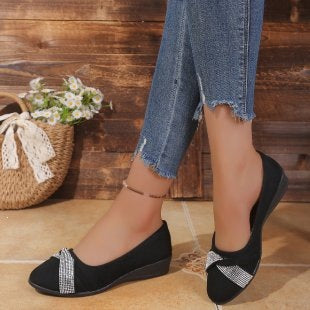 Damen Komfortable und stilvolle Ballerinas mit dekorativem Schleifendetail Drune