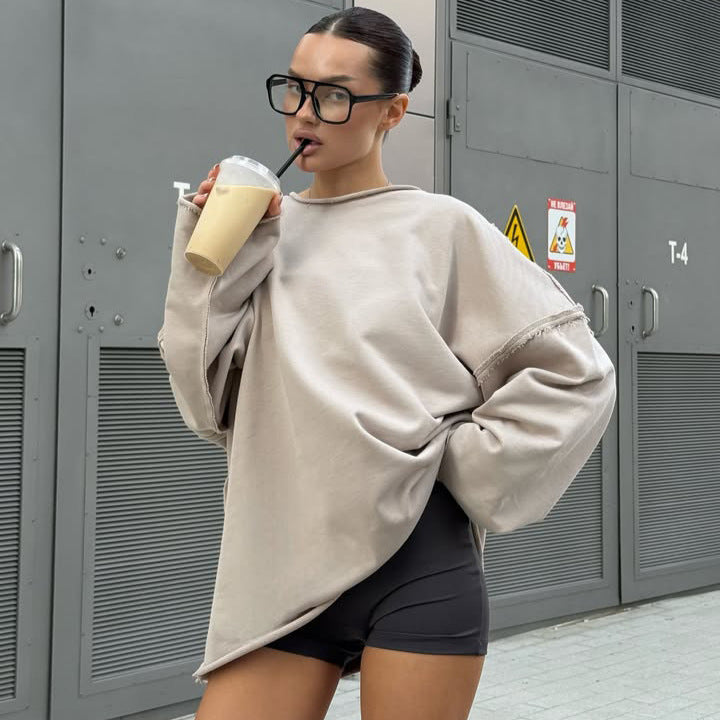 Damen oversized Sweatshirt mit lässiger Passform Drune