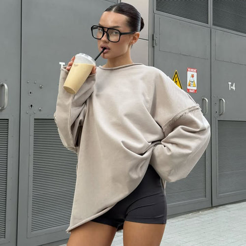 Damen oversized Sweatshirt mit lässiger Passform Drune