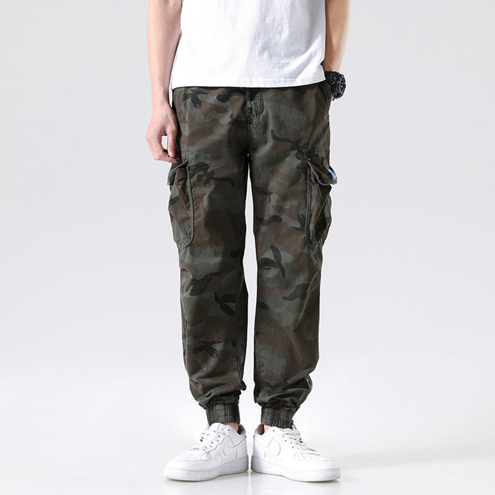 Herren Cargo-Jogginghose im Camouflage-Utility-Design mit großen Klappentaschen Drune