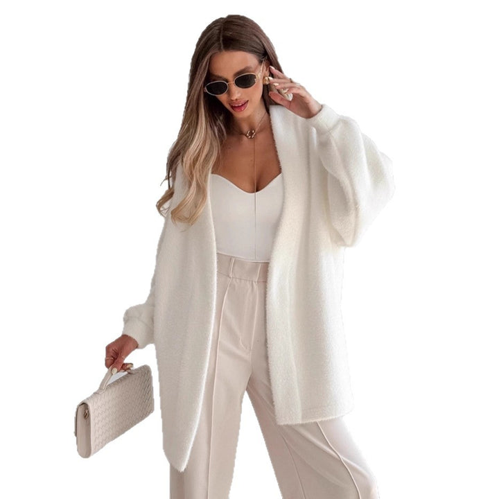 Damen Luxuriöser Wickelcardigan mit komfortablem Schnitt und Gürtel Drune