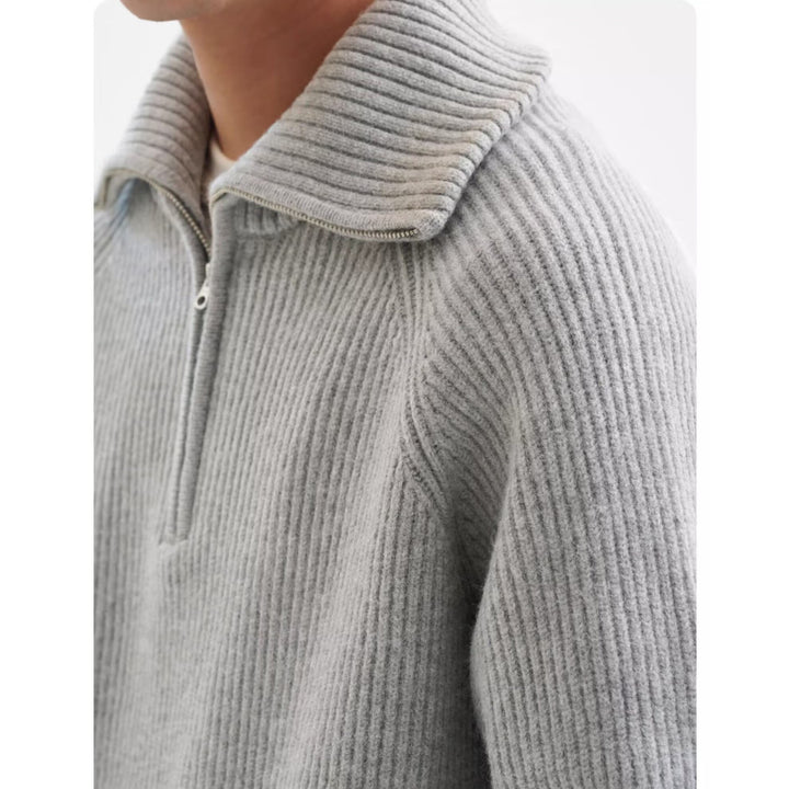 Herren Hochwertiger Pullover mit Stehkragen und Reißverschluss Drune