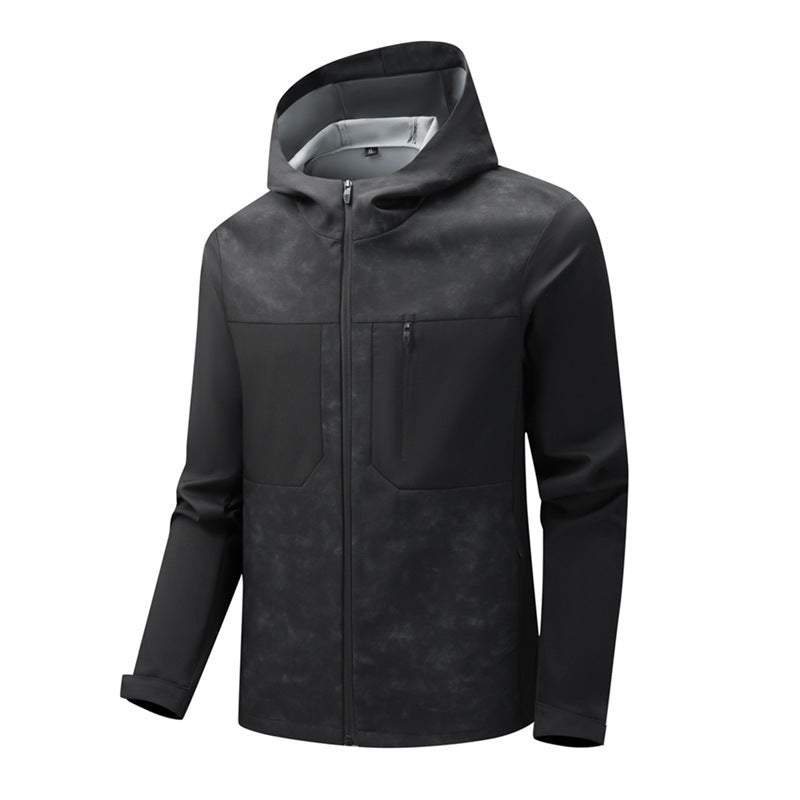 Herren Urbanes Softshell-Hybrid mit wasserabweisender Beschichtung, Kapuze und Brust-Reißverschluss Drune