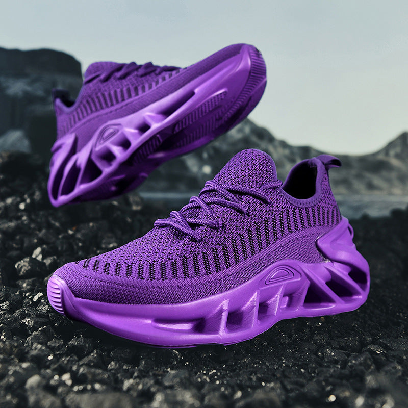 Unisex atmungsaktive Strick‑Runner mit skulpturierter Hohlkammer‑Plattform und flexibler Trail‑Laufsohle Drune
