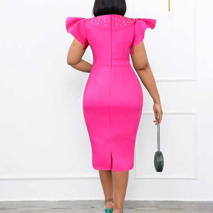 Damen Abendkleid mit strukturierten Rüschendetails Drune