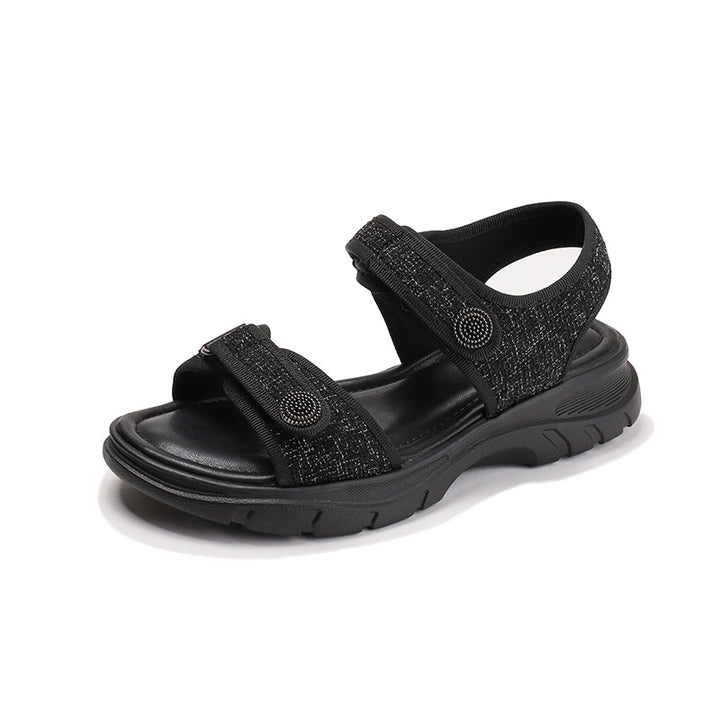 Damen Komfortsandalen mit anpassbarem Klettverschluss und rutschfester Sohle Drune