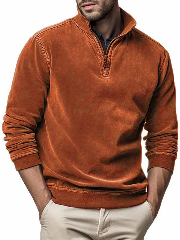 Herren sportlicher Pullover mit praktischem Stehkragen Drune