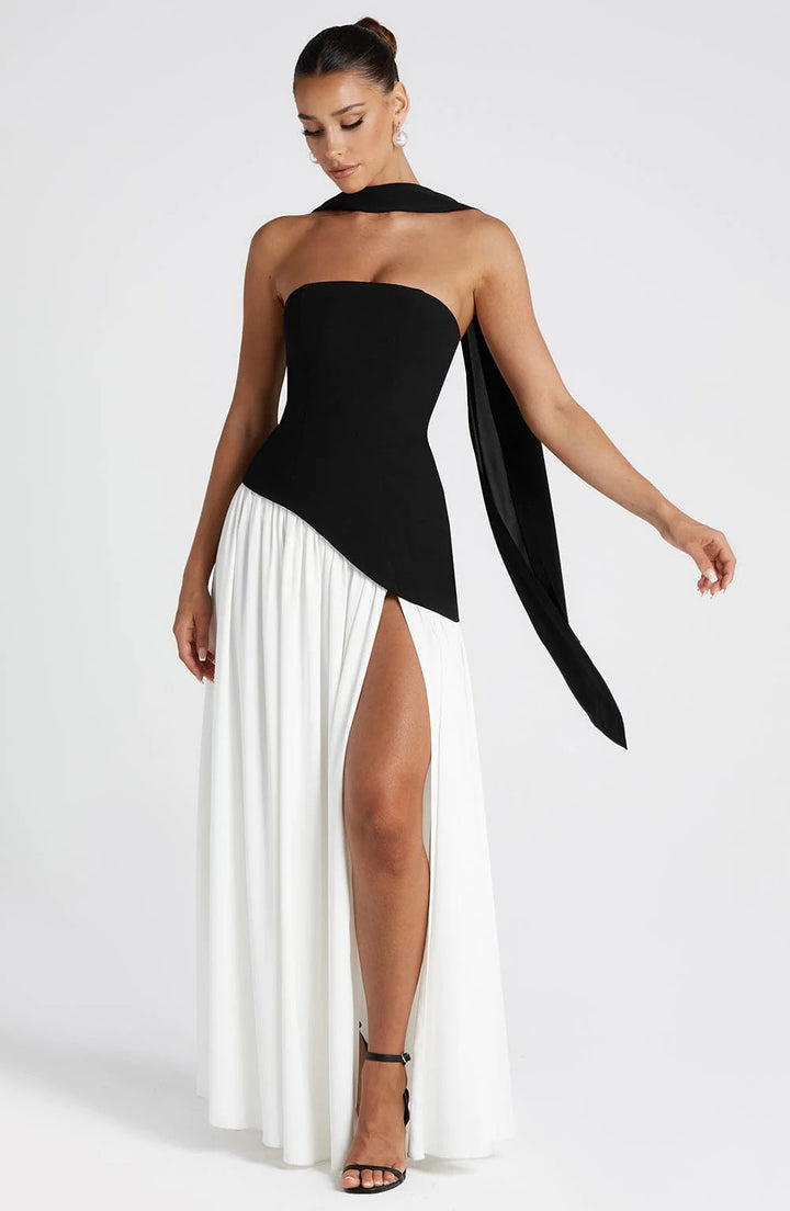 Damen Abendkleid mit asymmetrischem Schnitt Drune