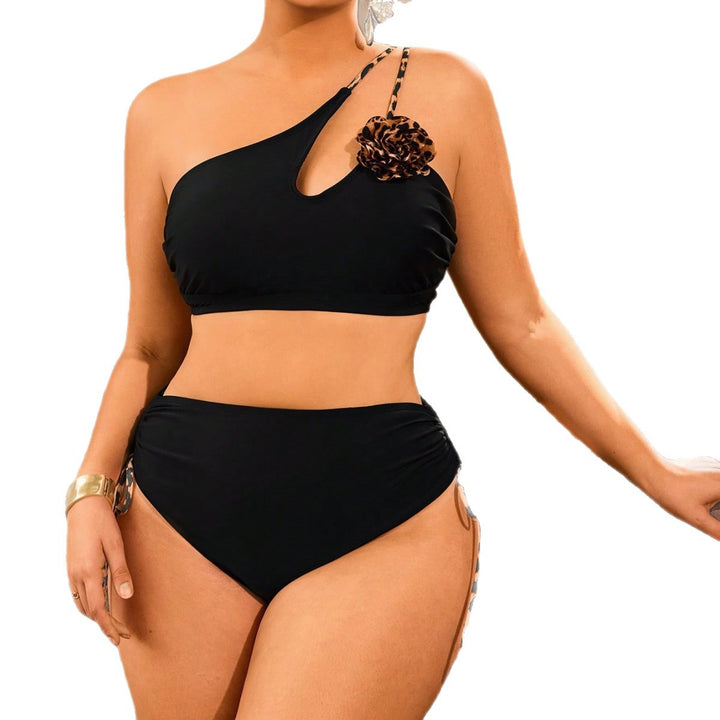 Damen Einseitiger Bikini mit dekorativem Blumendetail Drune