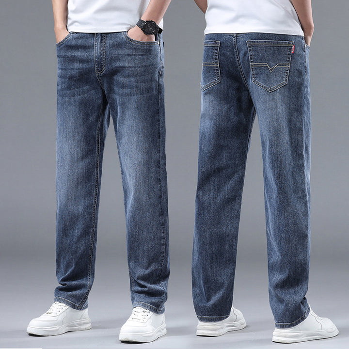 Herren Extraweite Denim-Baggy-Jeans mit geradem Bein & soften Waschungen Drune