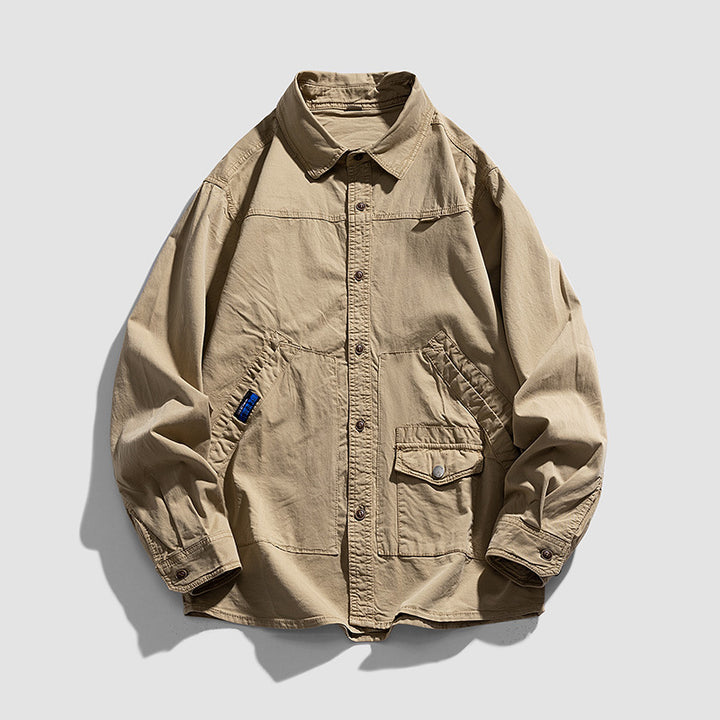 Herren Utility-Overshirt aus robustem Baumwoll-Twill mit Mehrfachtaschen Drune