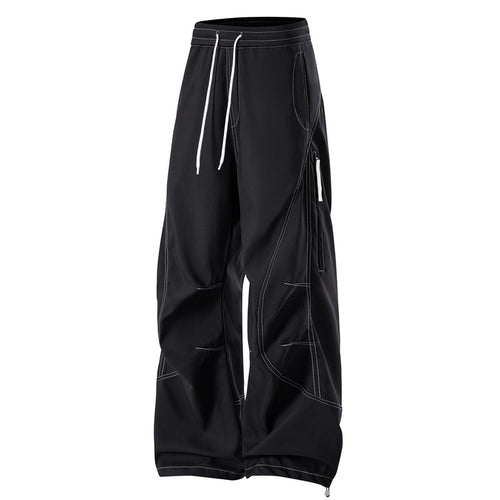 Herren Baggy Cargohose mit Elastikbund, Multifunktionstaschen und verstellbarem Saum Drune