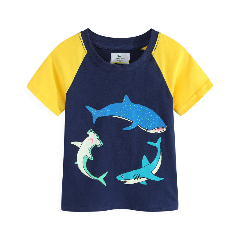 Jungen T-Shirt mit leuchtendem Haifischmotiv Drune