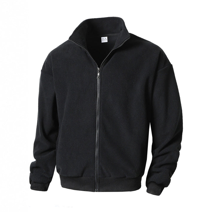 Herren Zip-Fleecejacke mit Stehkragen, durchgehendem Reißverschluss und gerippten Bündchen Drune