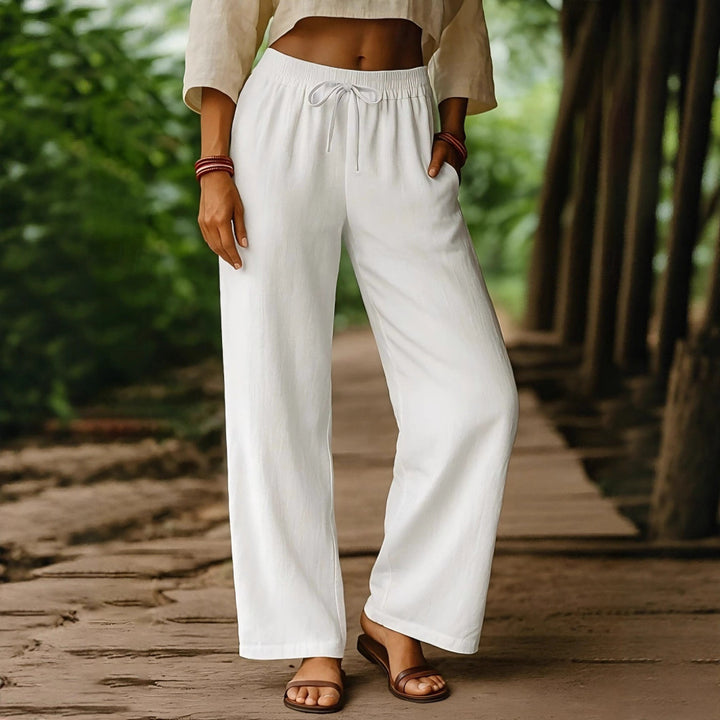 Damen Luftige Freizeithose mit weitem Schnitt und elastischem Bund Drune