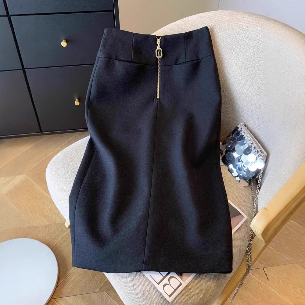Damen Eleganter Bleistiftrock mit Reißverschluss Drune