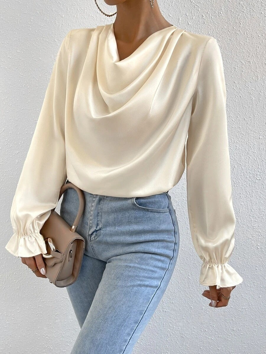 Drune | Satin Langarmbluse Top