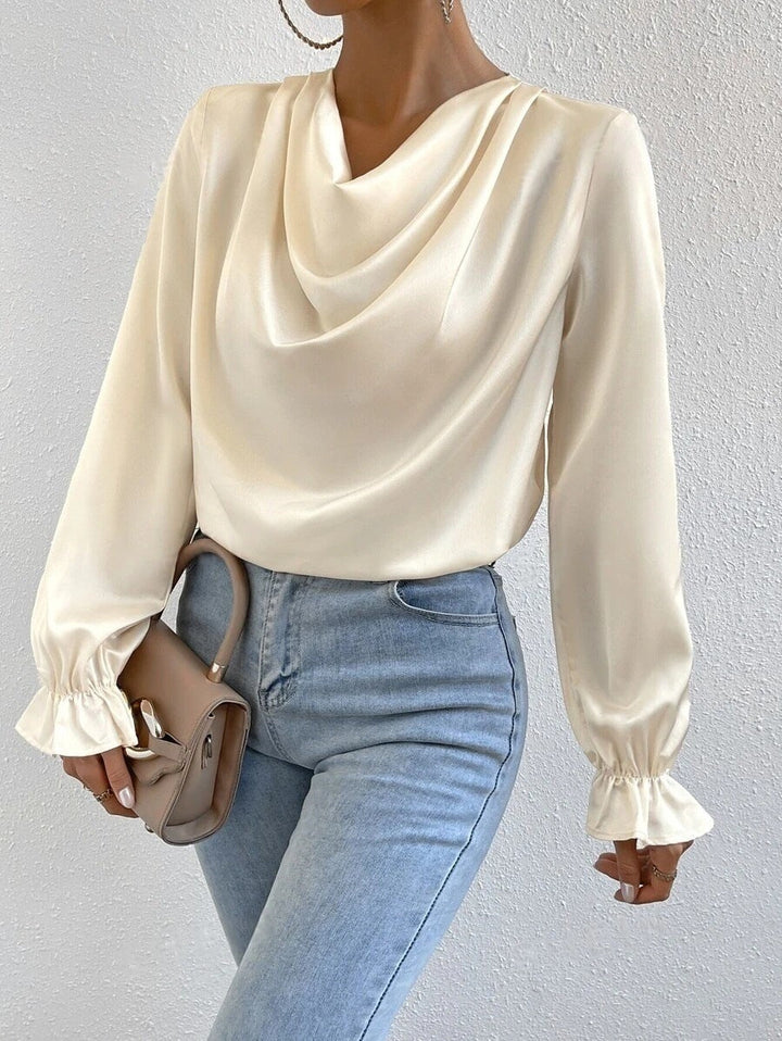 Drune | Satin Langarmbluse Top