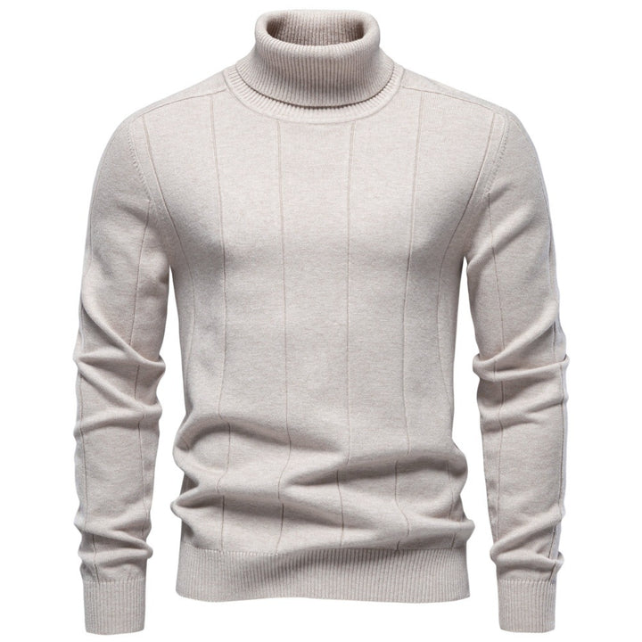 Herren Rollkragenpullover aus hochwertigem Feinstrick mit vertikaler Strukturnaht Drune