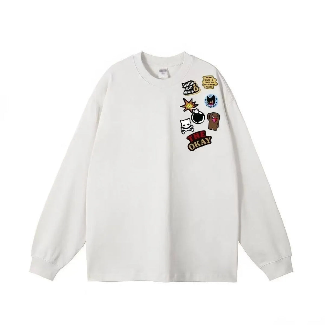 Damen Langarmshirt mit originellen Applikationen Drune