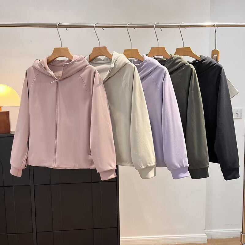 Damen fürdiferente Fleecejacke mit Kapuze Drune