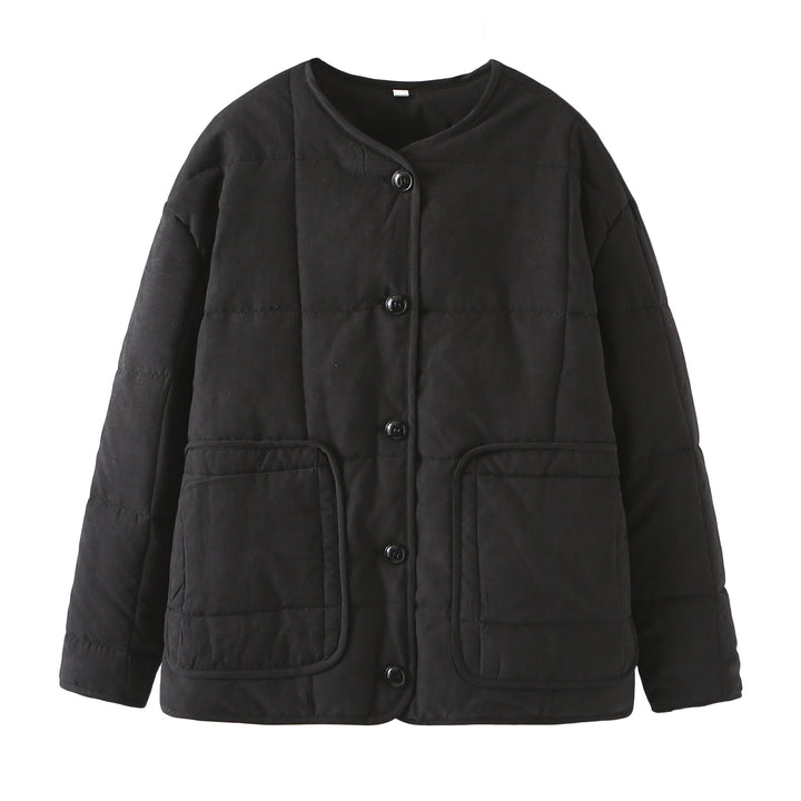 Damen nan gesteppte Kurzjacke mit Rundhalsausschnitt, großen Pattentaschen und leichter Thermofütterung Drune