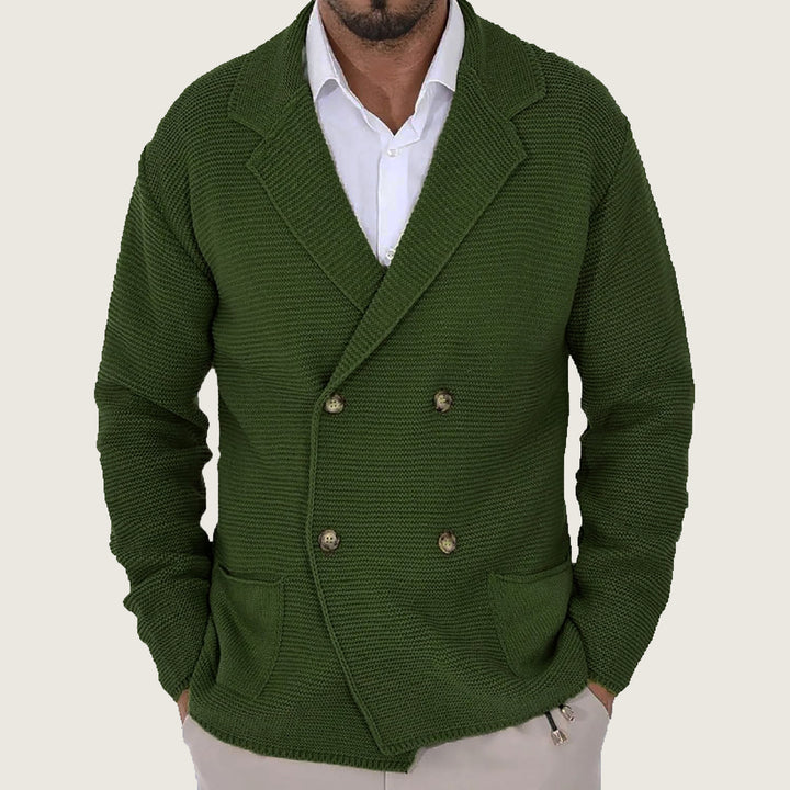 Herren Strickjacke mit modischem Schalkragen und dekorativen Knöpfen Drune