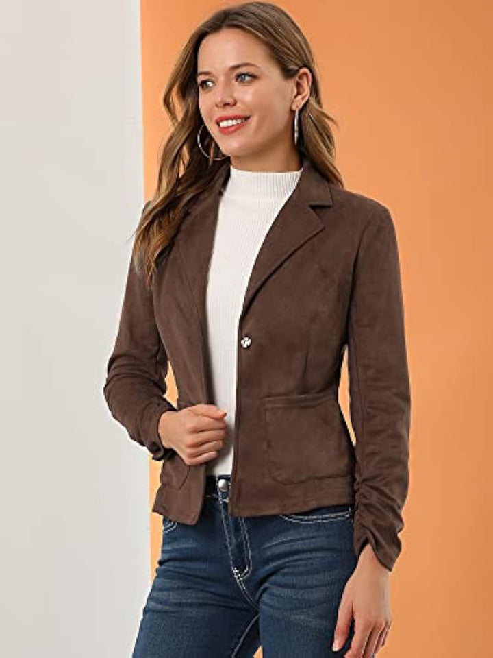 Damen Eleganter Velours-Blazer mit schmaler Passform Drune
