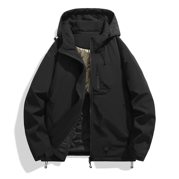 Herren technischer Kapuzenparka mit winddichter Membran, isolierter Innenlage und Multifunktions-Taschen Drune